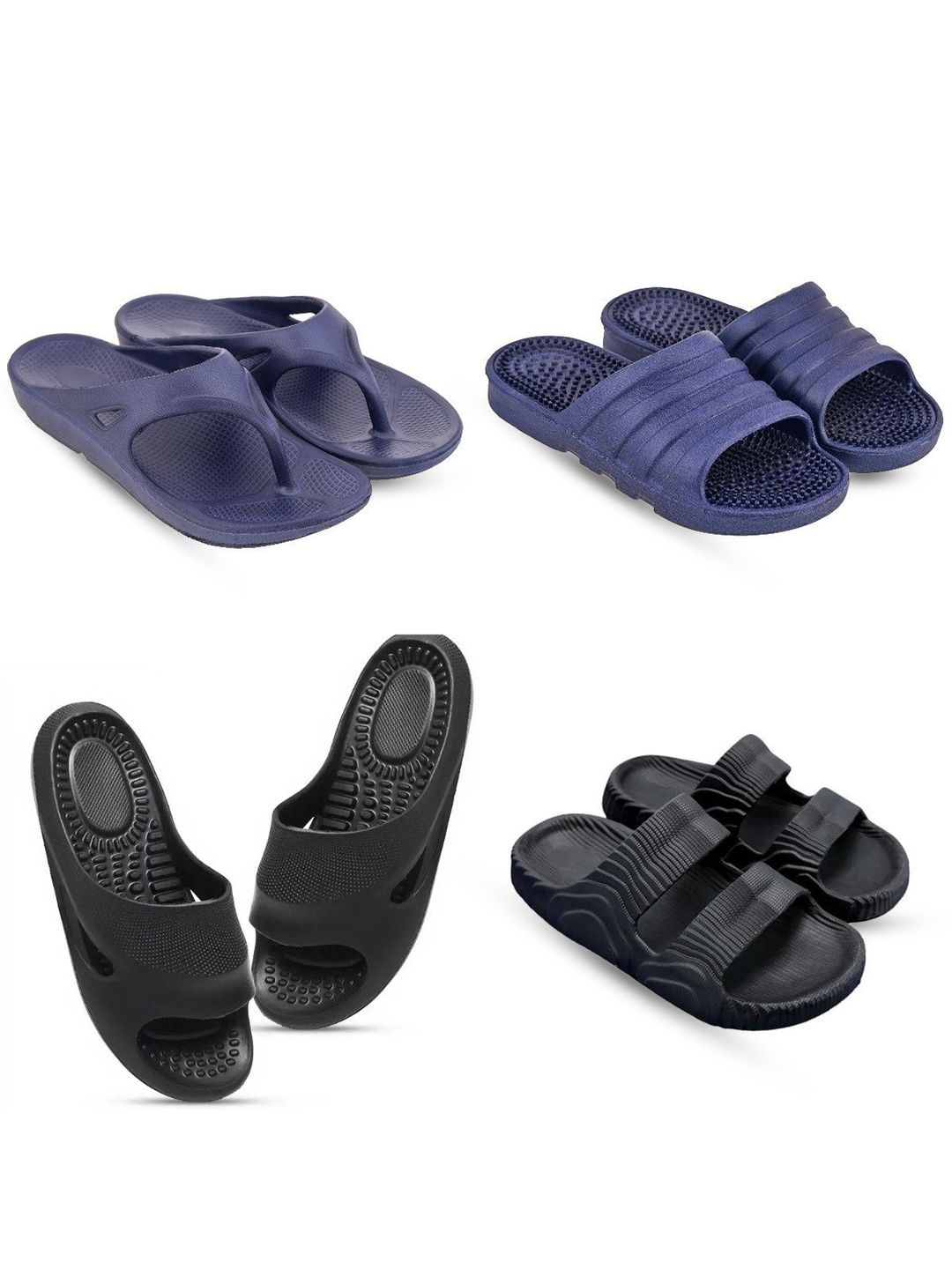 Feel alive Men Set of 4 Lightweight Flip Flops
