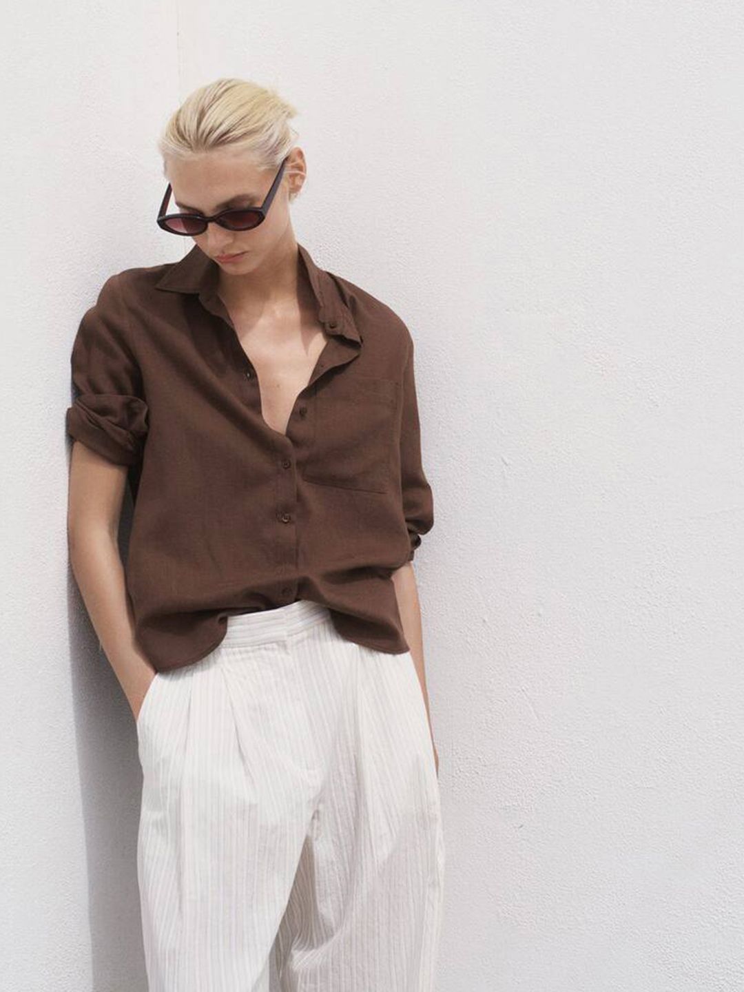 Spread Collar Relaxed Fit Casual Shirt