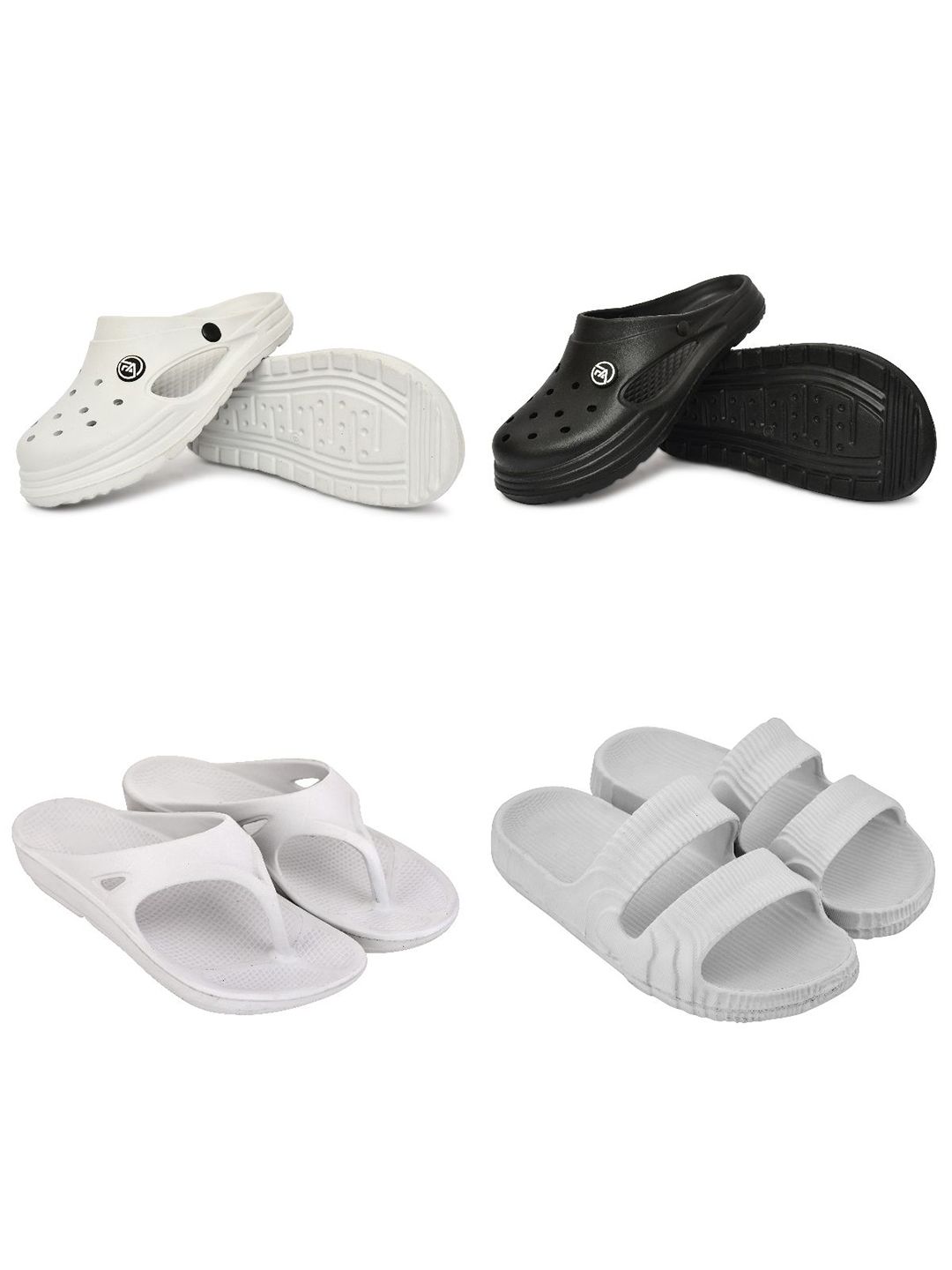 Feel alive Men Set Of 4 Ultra-Comfortable Lightweight Clogs