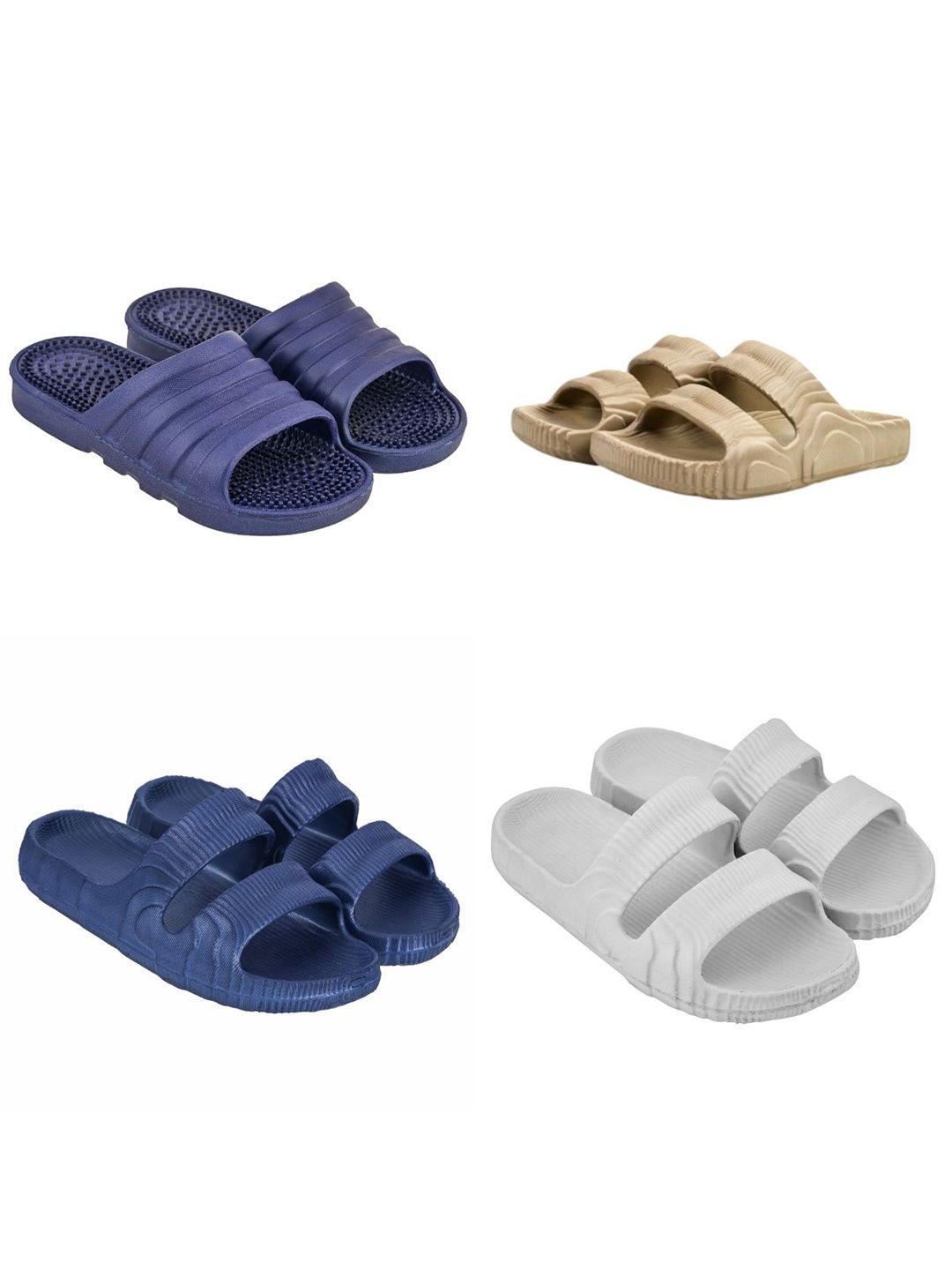 Feel alive Men Set Of 4 Ultra-Comfortable Lightweight Sliders