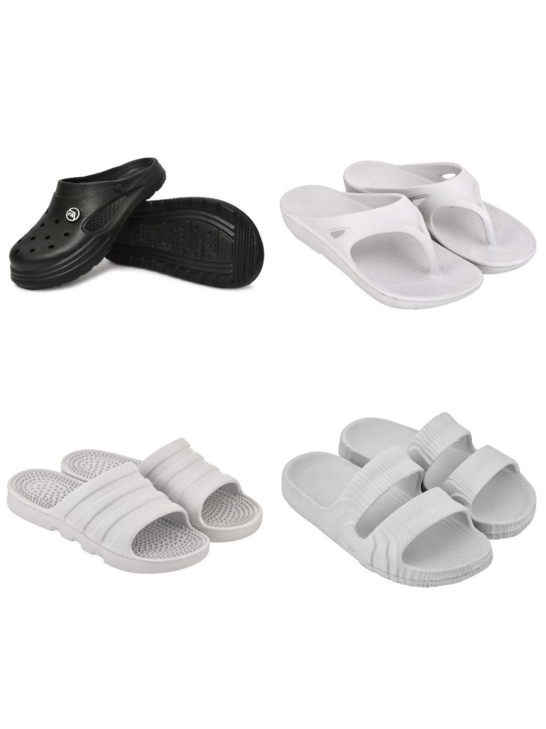 Feel alive Men Pack Of 4 Ultra-Comfortable Lightweight EVA Flip Flops