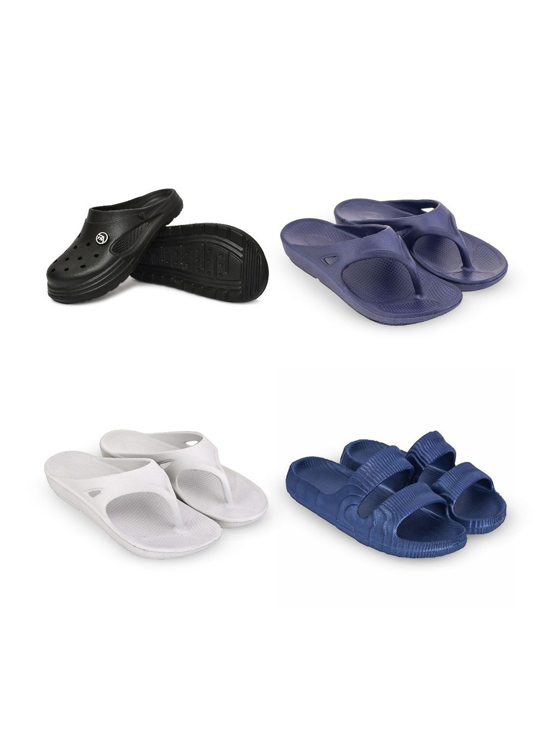 Feel alive Men Set Of 4  Ultra-Comfortable Lightweigh Clogs
