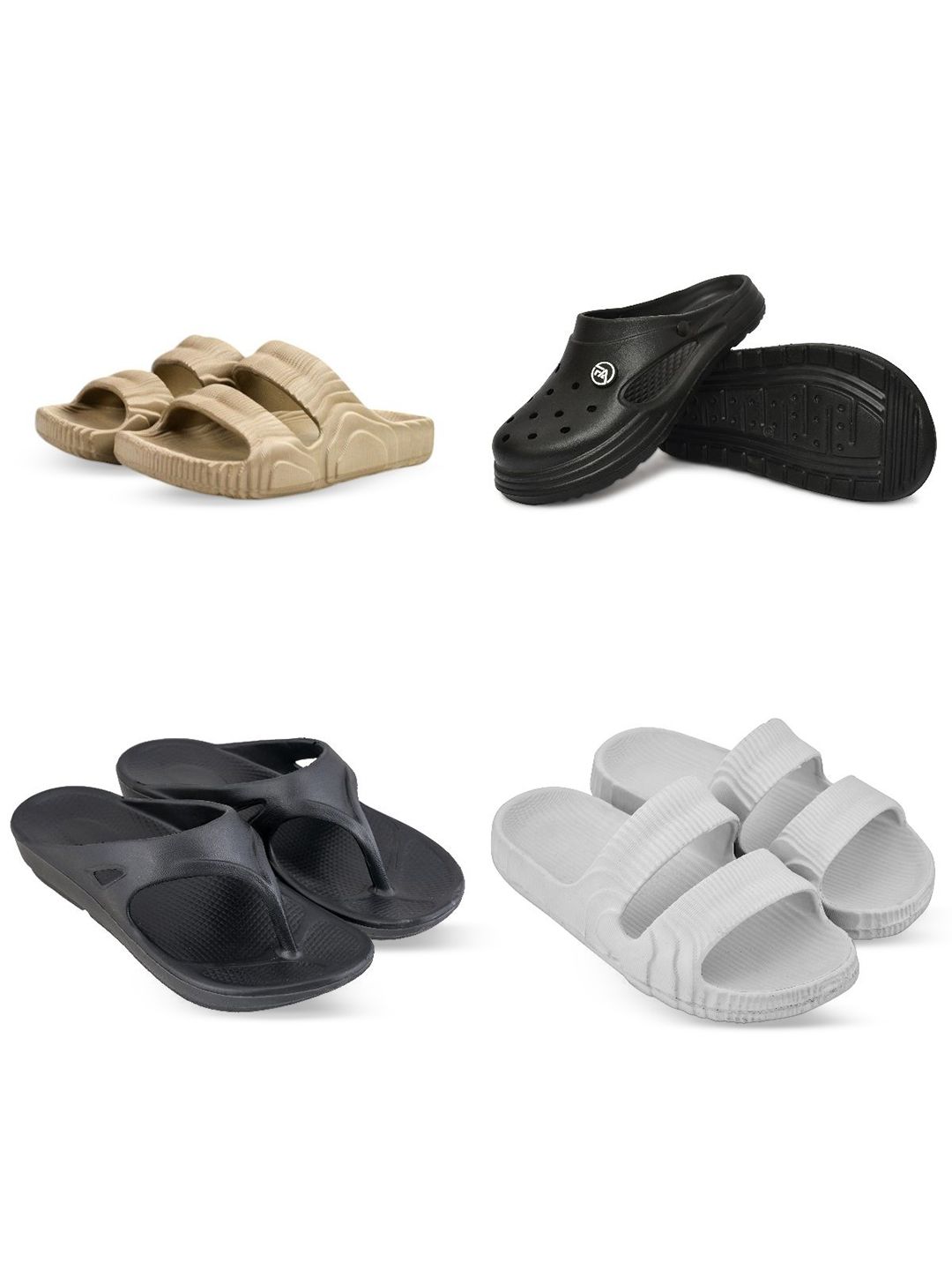 Feel alive Set Of 4 Ultra-Comfortable Lightweight Thong Flip-Flops