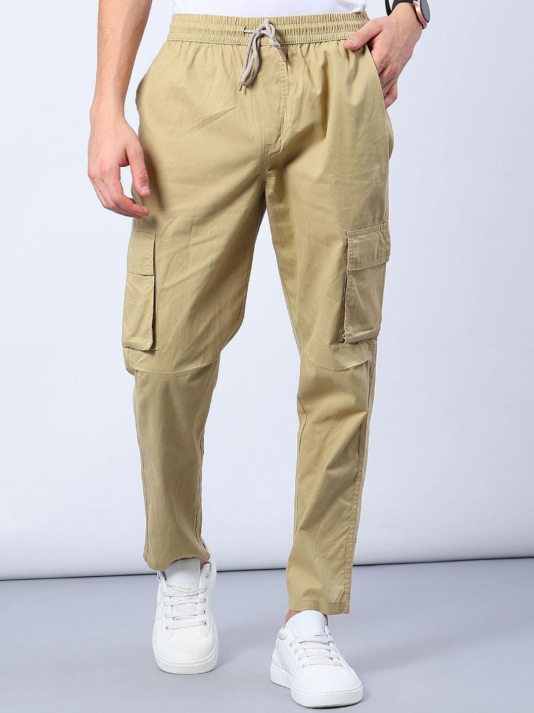V-Mart Men Mid Rise Regular Fit Cotton Cargos Trousers