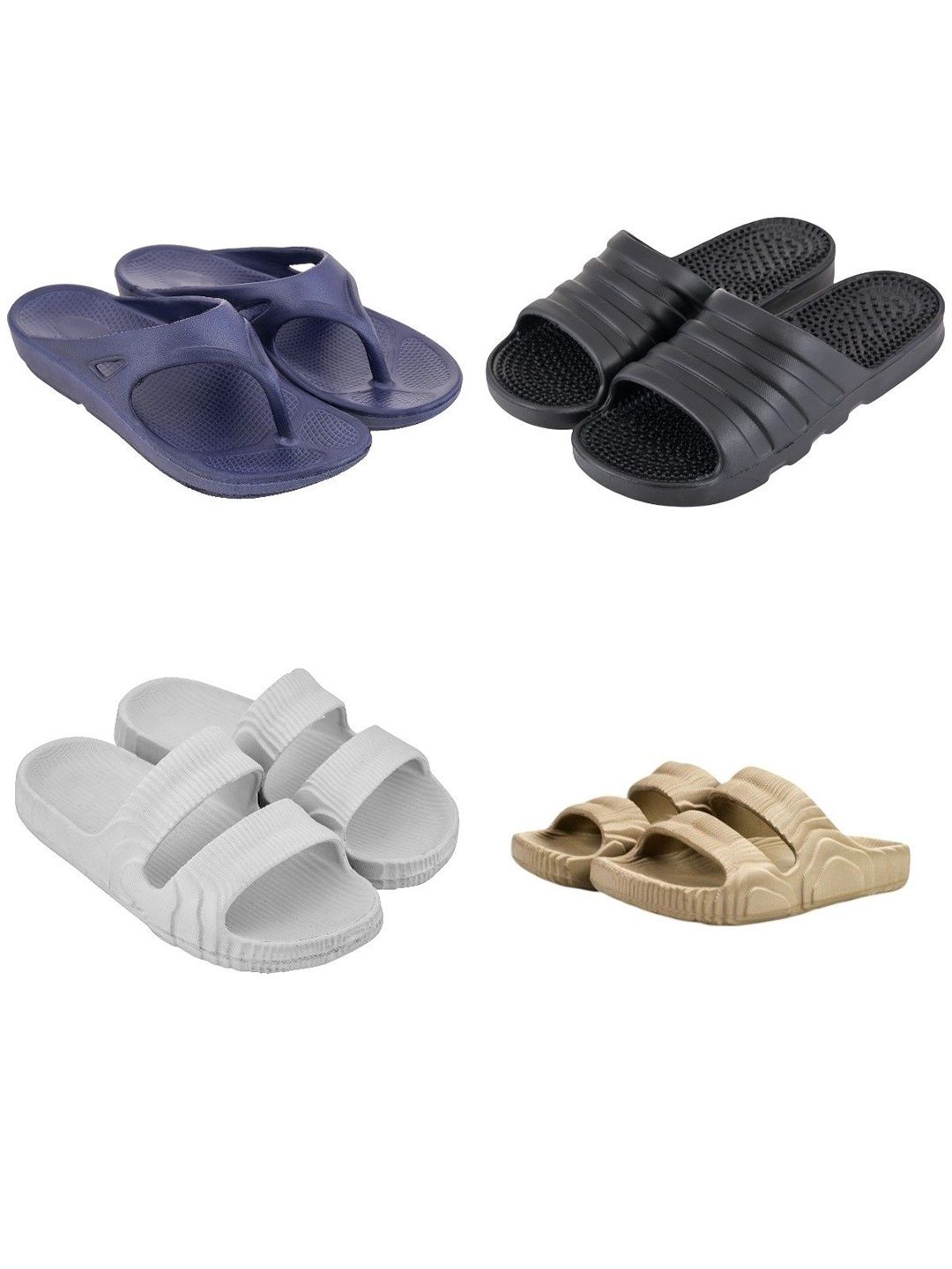 Feel alive Set Of 4 Ultra-Comfortable Lightweight Thong Flip-Flops