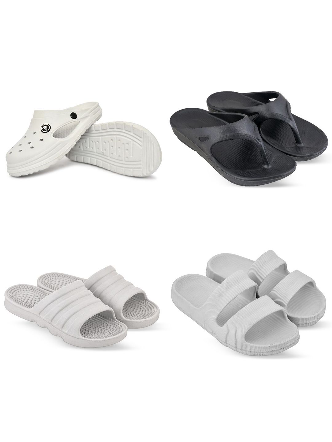 Feel alive Men Pack Of 4 Ultra-Comfortable Lightweight EVA Flip Flops