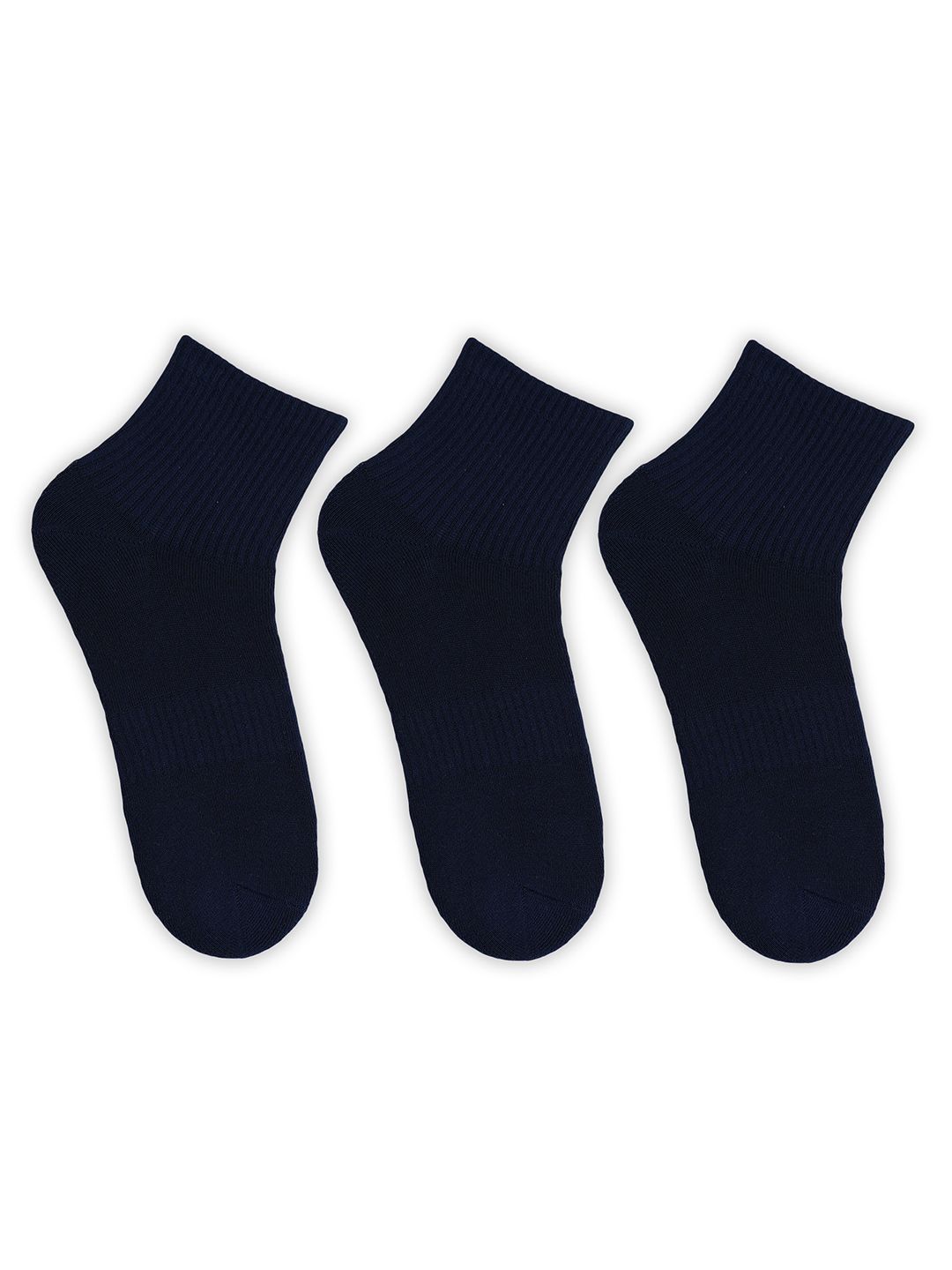 Socksxpress Men Pack Of 3 Navy Blue Solid Above Ankle-Length Socks