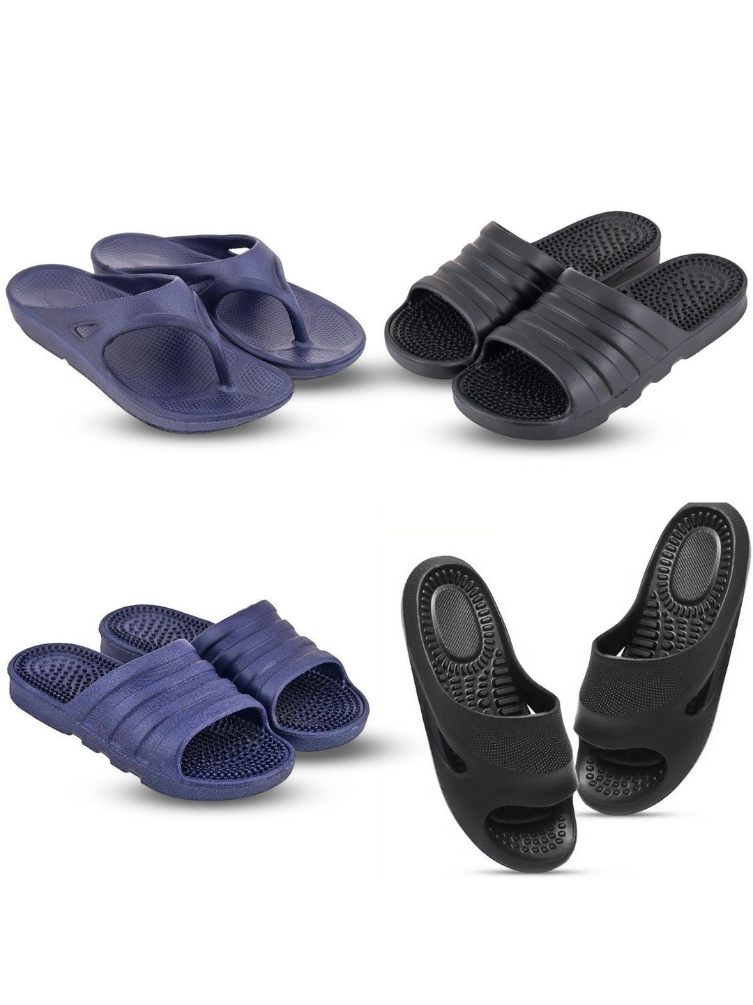 Feel alive Set Of 4 Ultra-Comfortable Lightweight Thong Flip-Flops