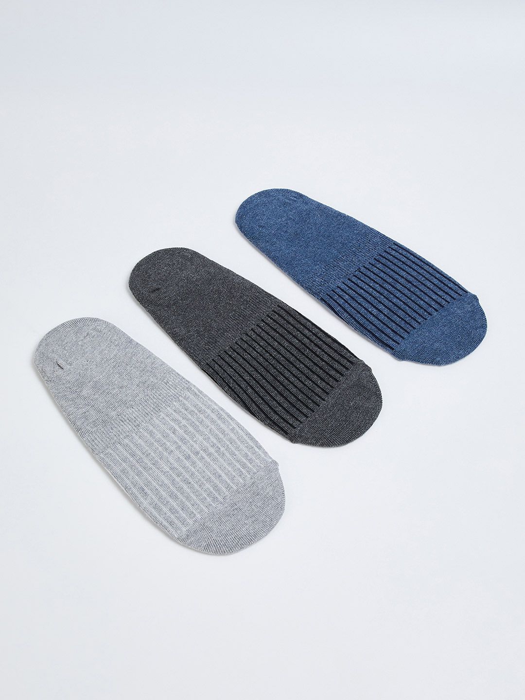 max Men Pack Of 3 Patterned Shoe Liner Socks