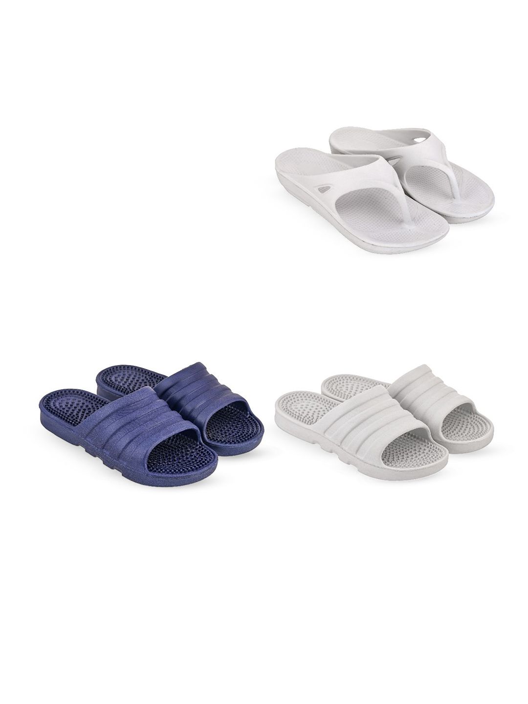 Feel alive Men Pack Of 4 Self Design Ultra-Comfortable And Lightweight Sliders