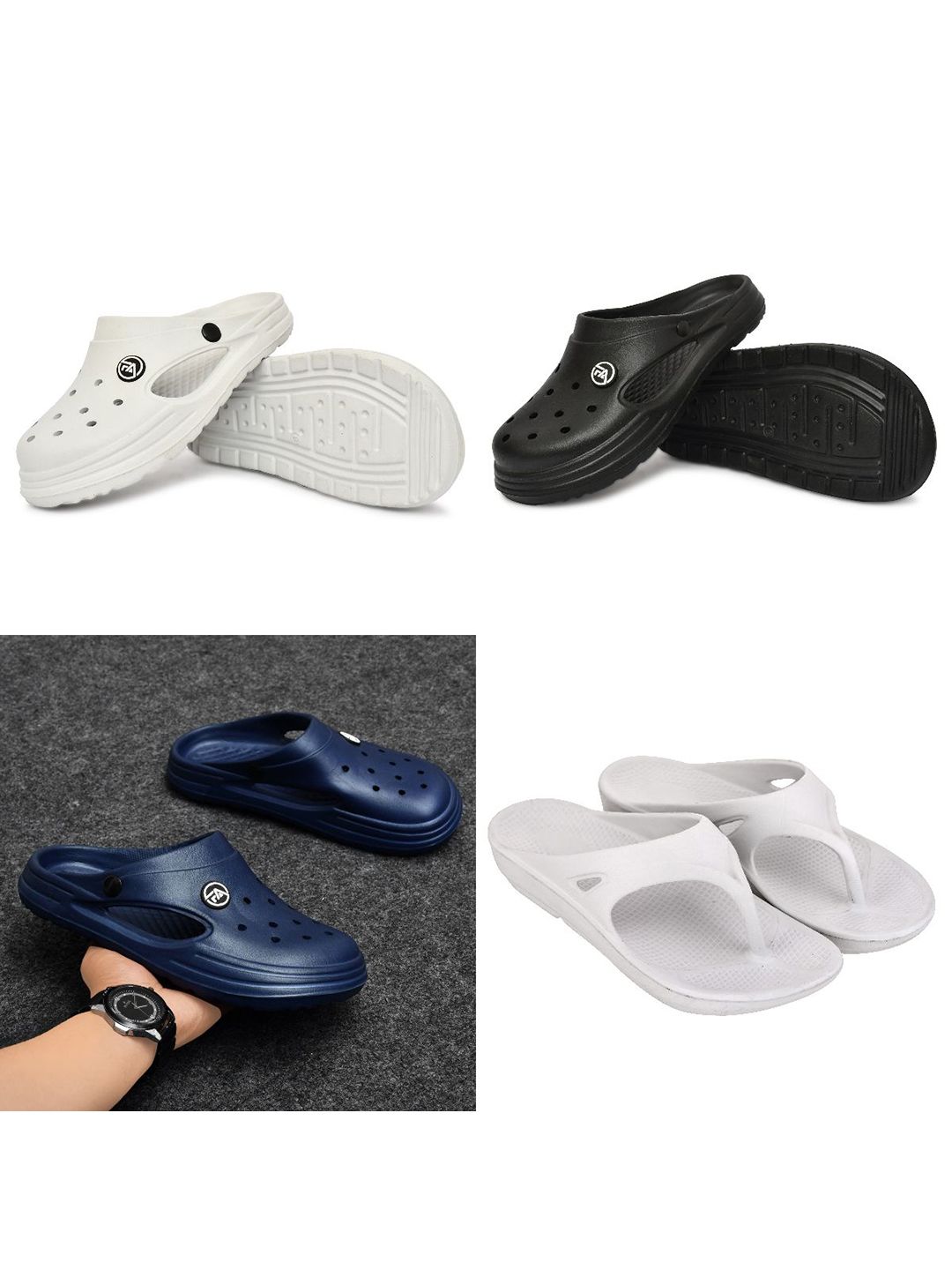 Feel alive Men Pack Of 4 Ultra-Comfortable Lightweight EVA Flip Flops