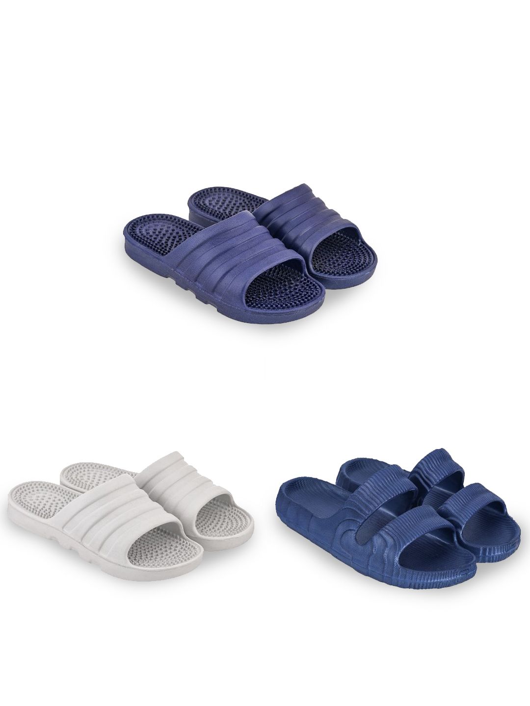 Feel alive Men Pack Of 4 Self Design Ultra-Comfortable And Lightweight Sliders