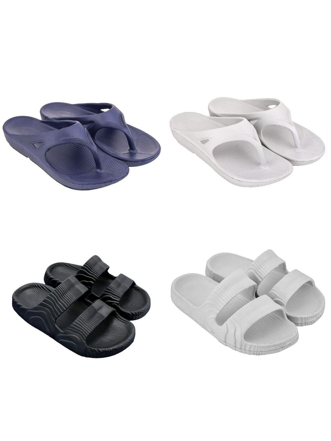 Feel alive Men Pack Of 4 Ultra-Comfortable Lightweight EVA Flip Flops