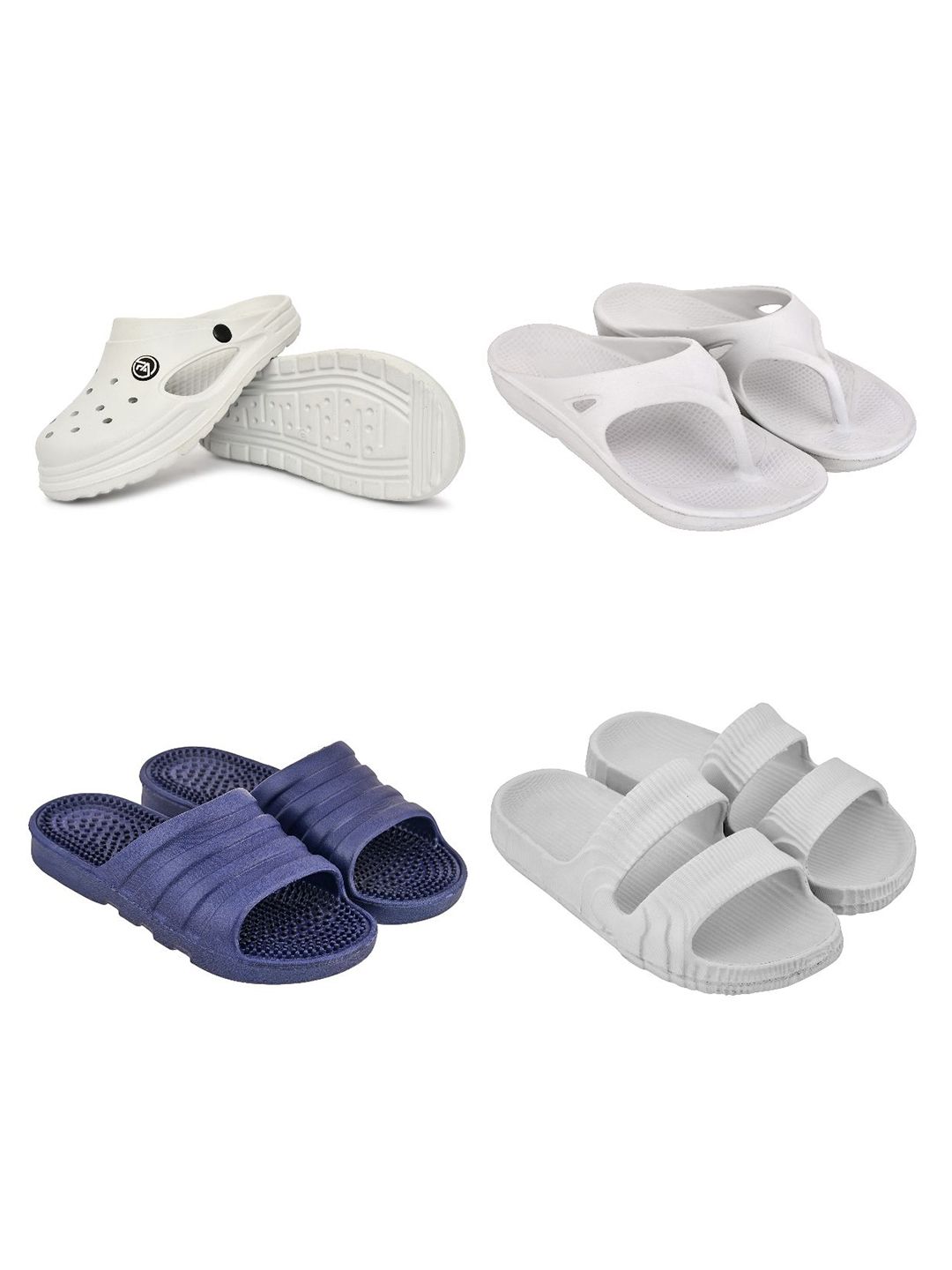 Feel alive Men Pack Of 4 Ultra-Comfortable Lightweight EVA Flip Flops