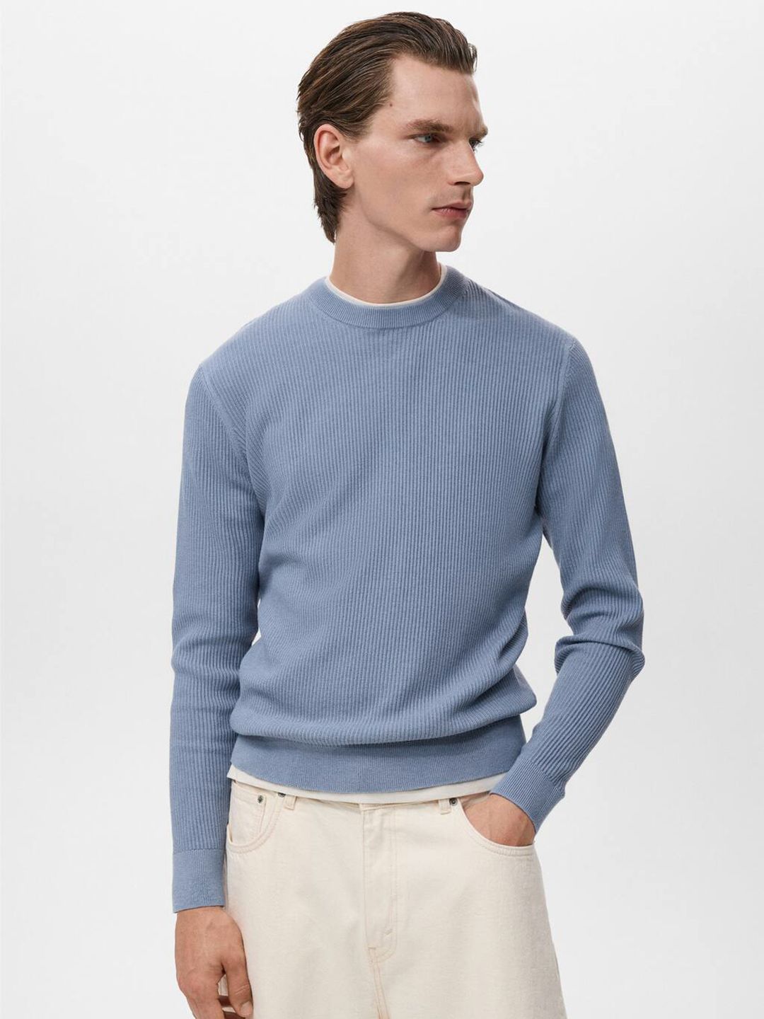 MANGO MAN Ribbed Pullover