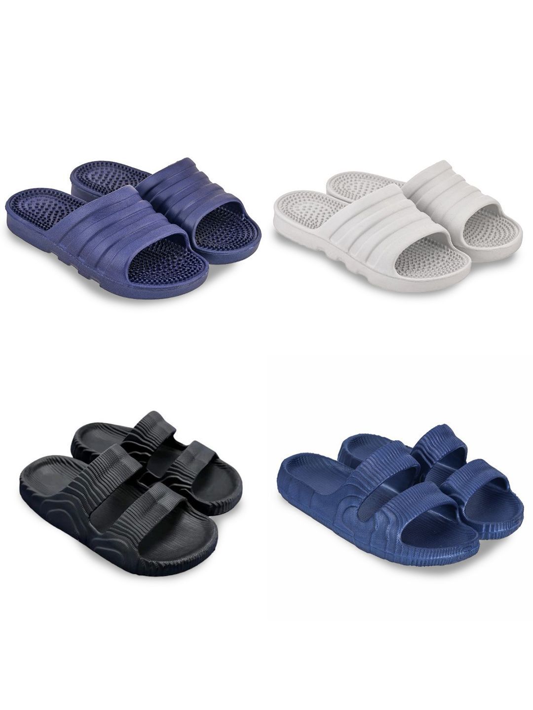 Feel alive Men Pack Of 4 Ultra-Comfortable Lightweight EVA Flip Flops