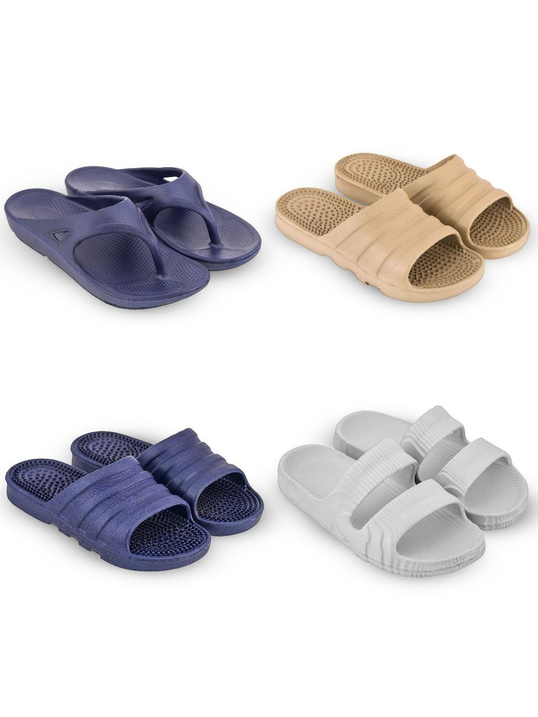 Feel alive Set Of 4 Ultra-Comfortable Lightweight Thong Flip-Flops