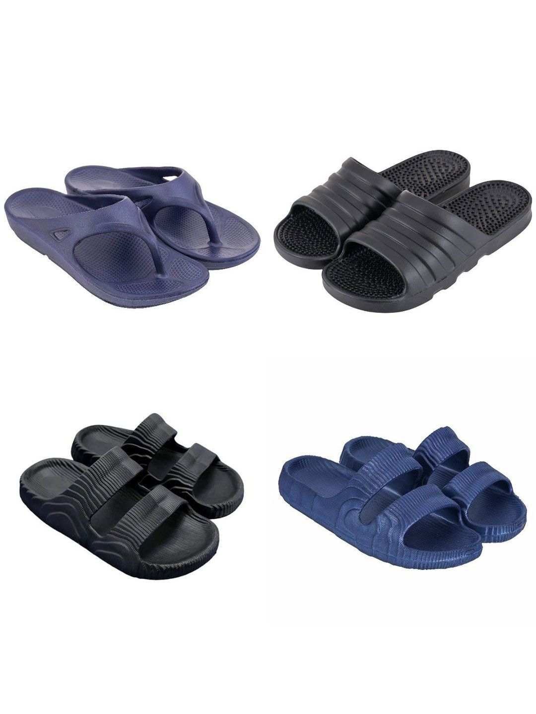 Feel alive Set Of 4 Ultra-Comfortable Lightweight Thong Flip-Flops