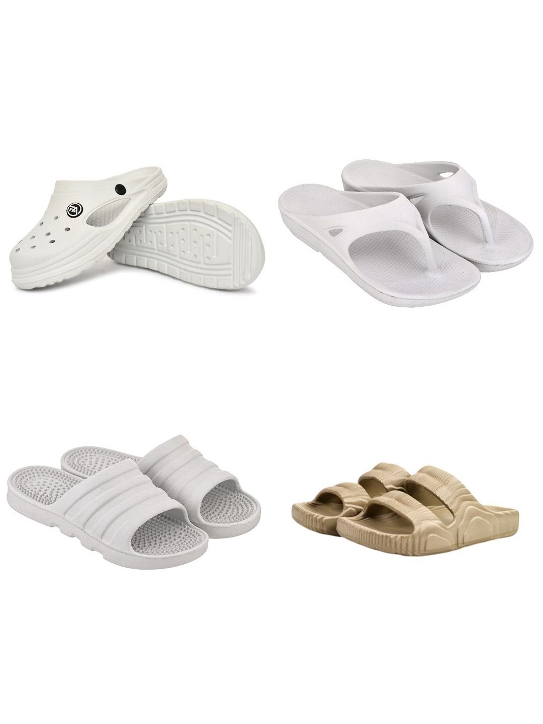 Feel alive Men Pack Of 4 Ultra-Comfortable Lightweight EVA Flip Flops