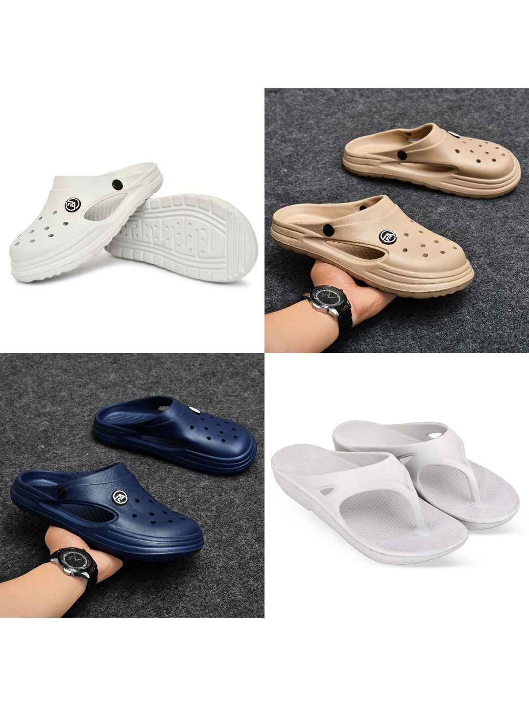 Feel alive Men Pack of 4  Lightweight Clogs