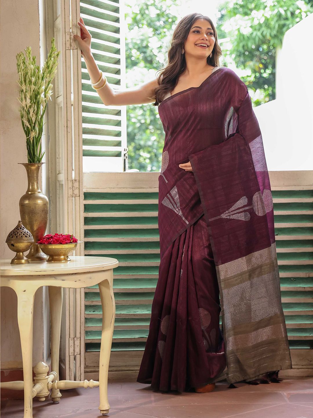 HERE&NOW X Kavvya Ethnic Motifs Zari Saree