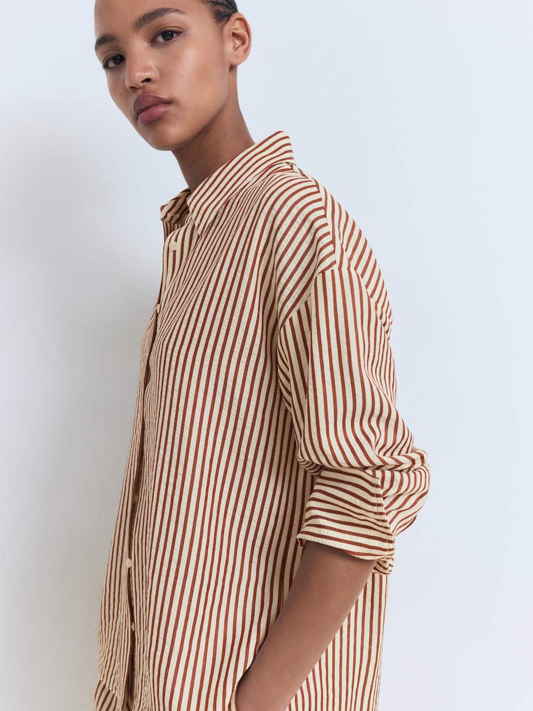 Striped High-Low Shirt