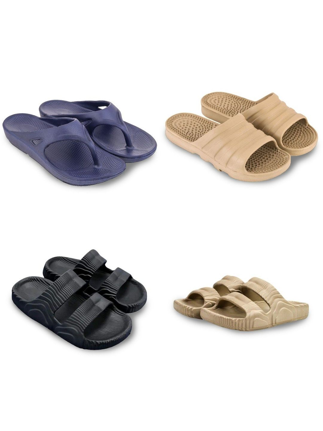 Feel alive Men Set of 4 Lightweight Flip Flops