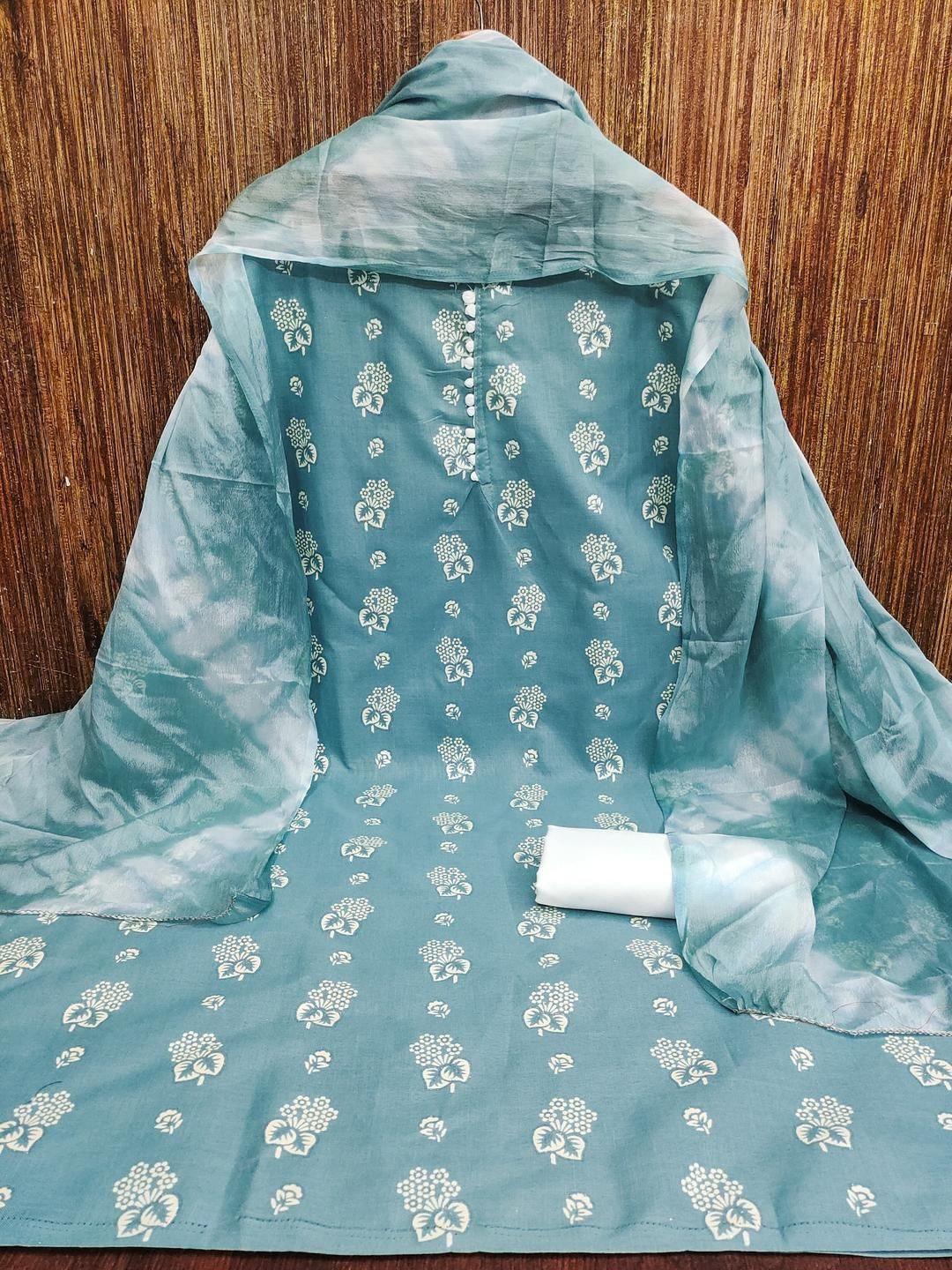 KALINI Women Blue Printed Floral Dress Material