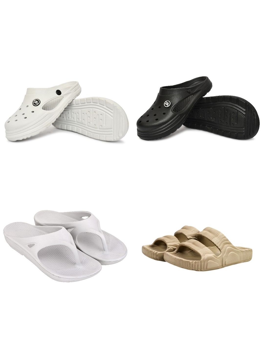 Feel alive Men Set of 4 Clogs Flip Flops