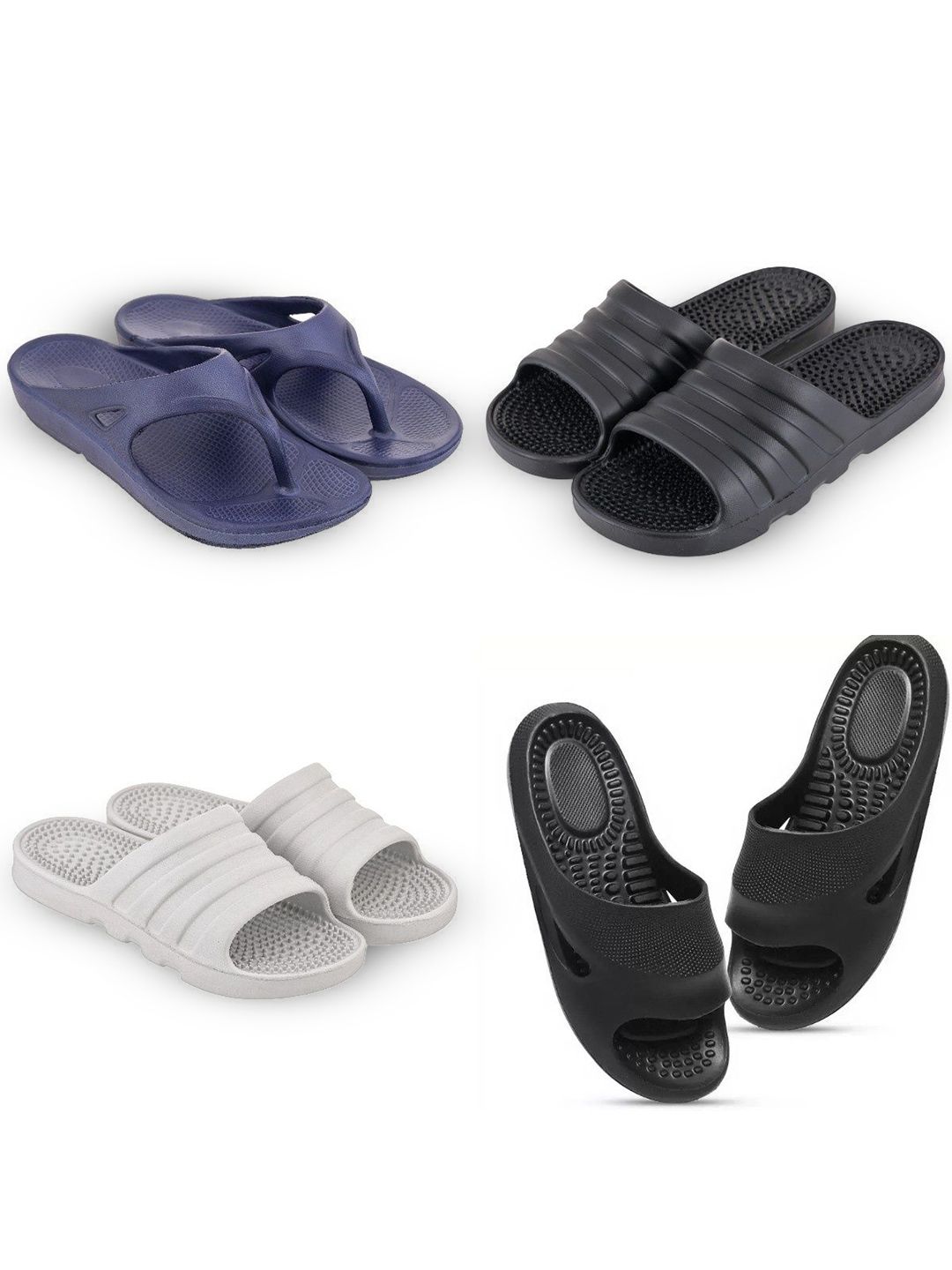 Feel alive Set Of 4 Ultra-Comfortable Lightweight Thong Flip-Flops