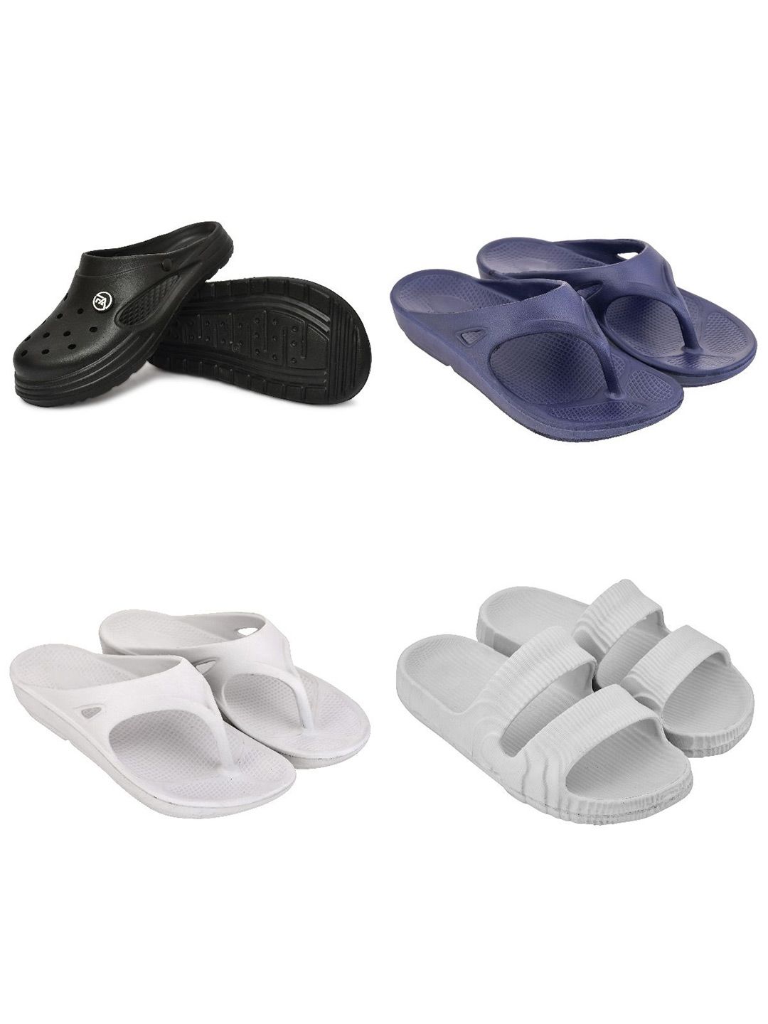 Feel alive Men Pack Of 4 Ultra-Comfortable Lightweight EVA Flip Flops