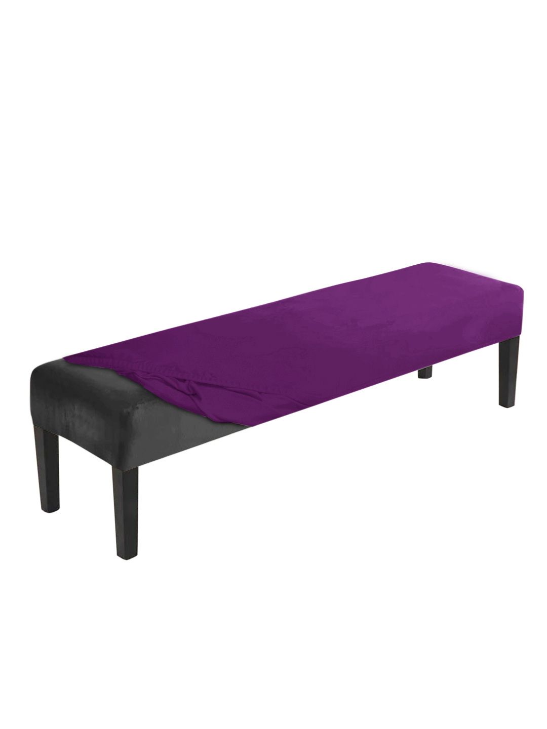 HOKIPO Purple Stretchable Fitted Dining Bench Slipcover