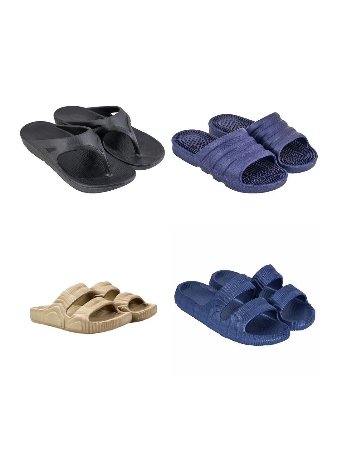 Feel alive Men Set of 4 Lightweight Flip Flops