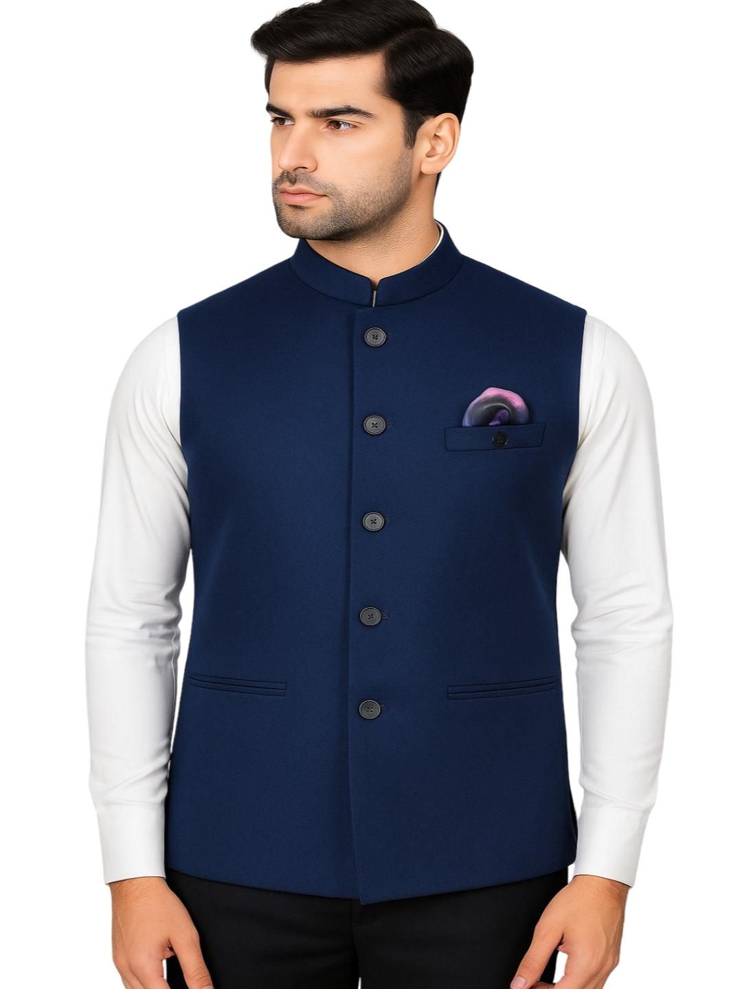 RISANI Men Mandarin Collar Nehru Jacket