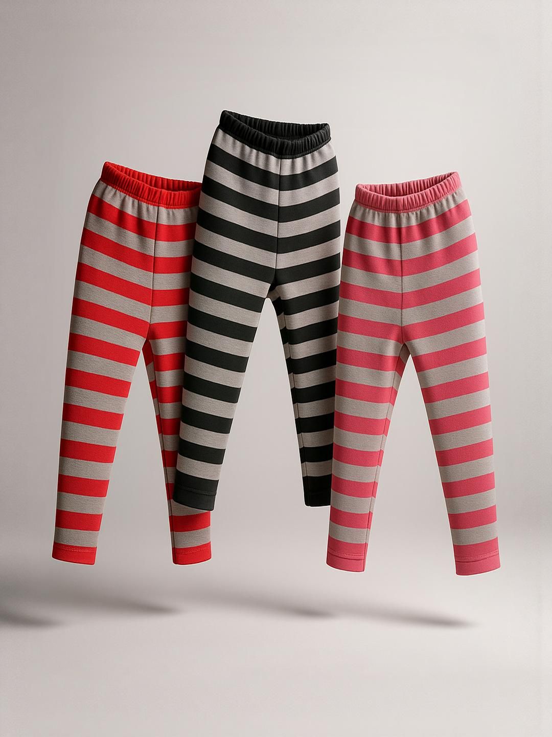 CORTICA Boys Pack of 3 Multicoloured Striped Cotton Night Pants