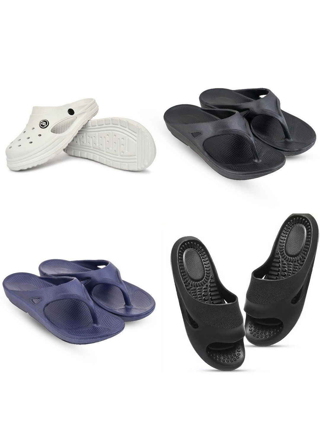 Feel alive Men Pack Of 4 Ultra-Comfortable & Lightweight Flip Flops