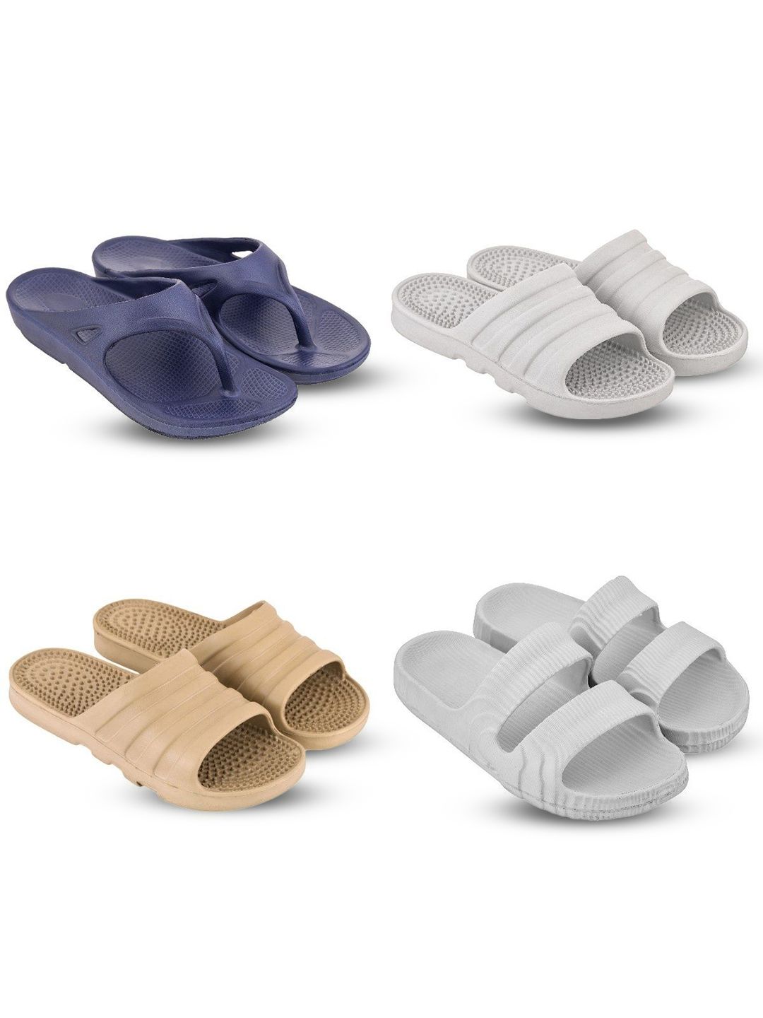 Feel alive Set Of 4 Ultra-Comfortable & Lightweight Thong Flip-Flops