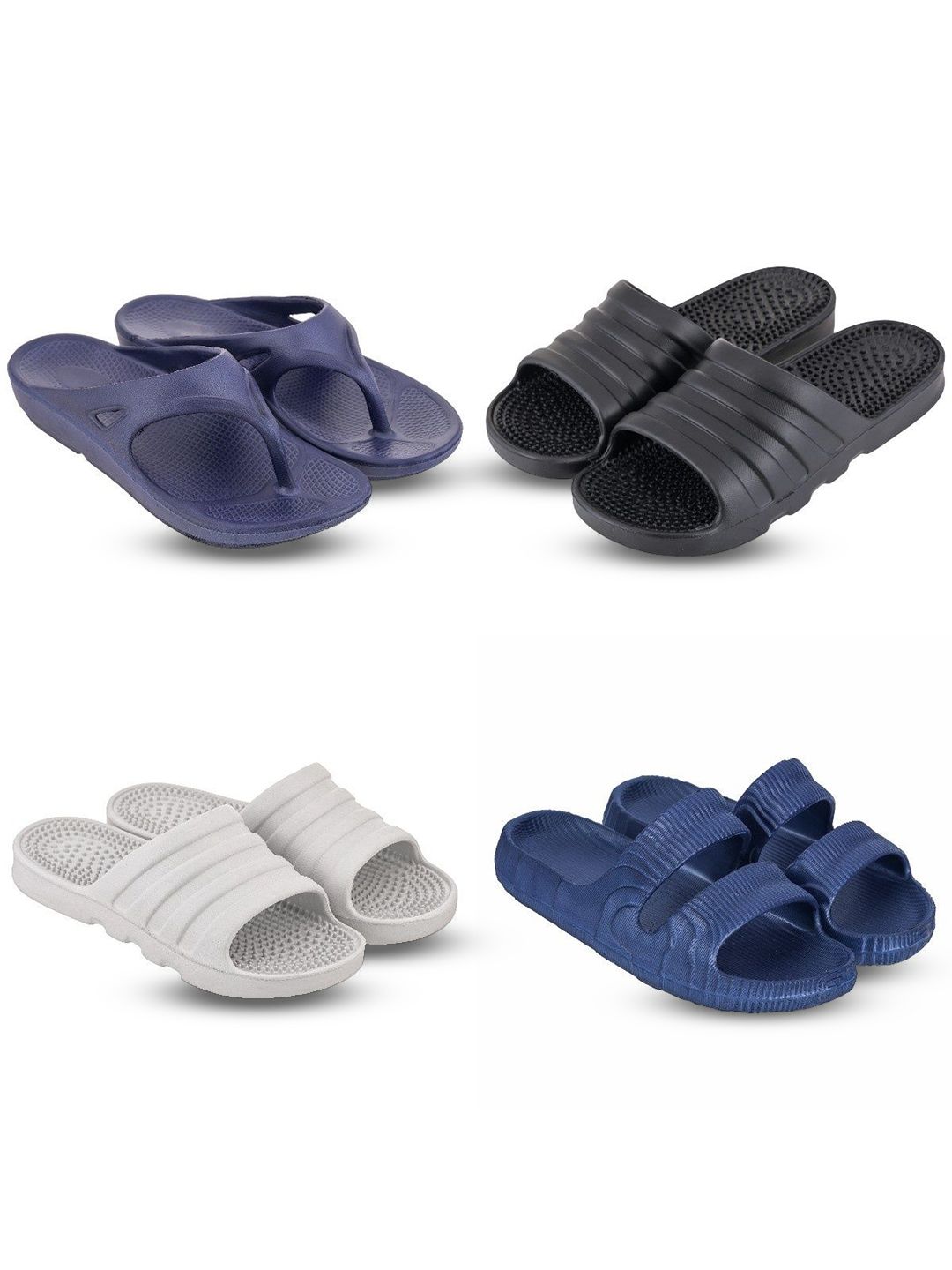 Feel alive Set Of 4 Ultra-Comfortable Lightweight Thong Flip-Flops