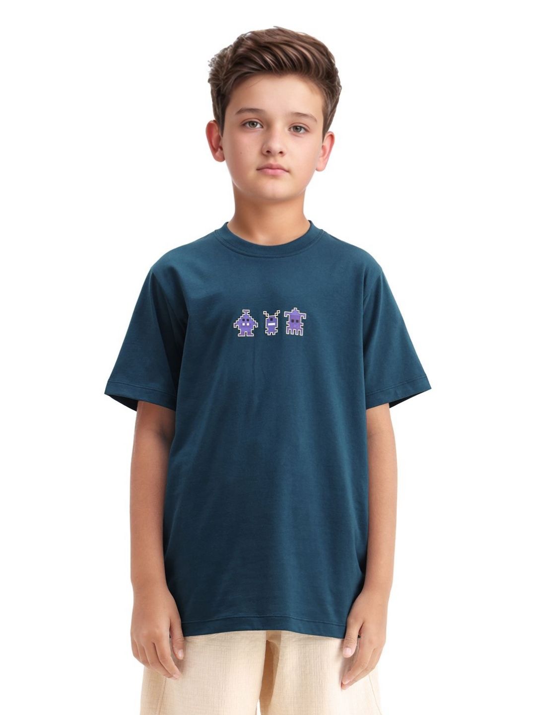 RARE ONES Boys Graphic Printed Round Neck Cotton T-shirt
