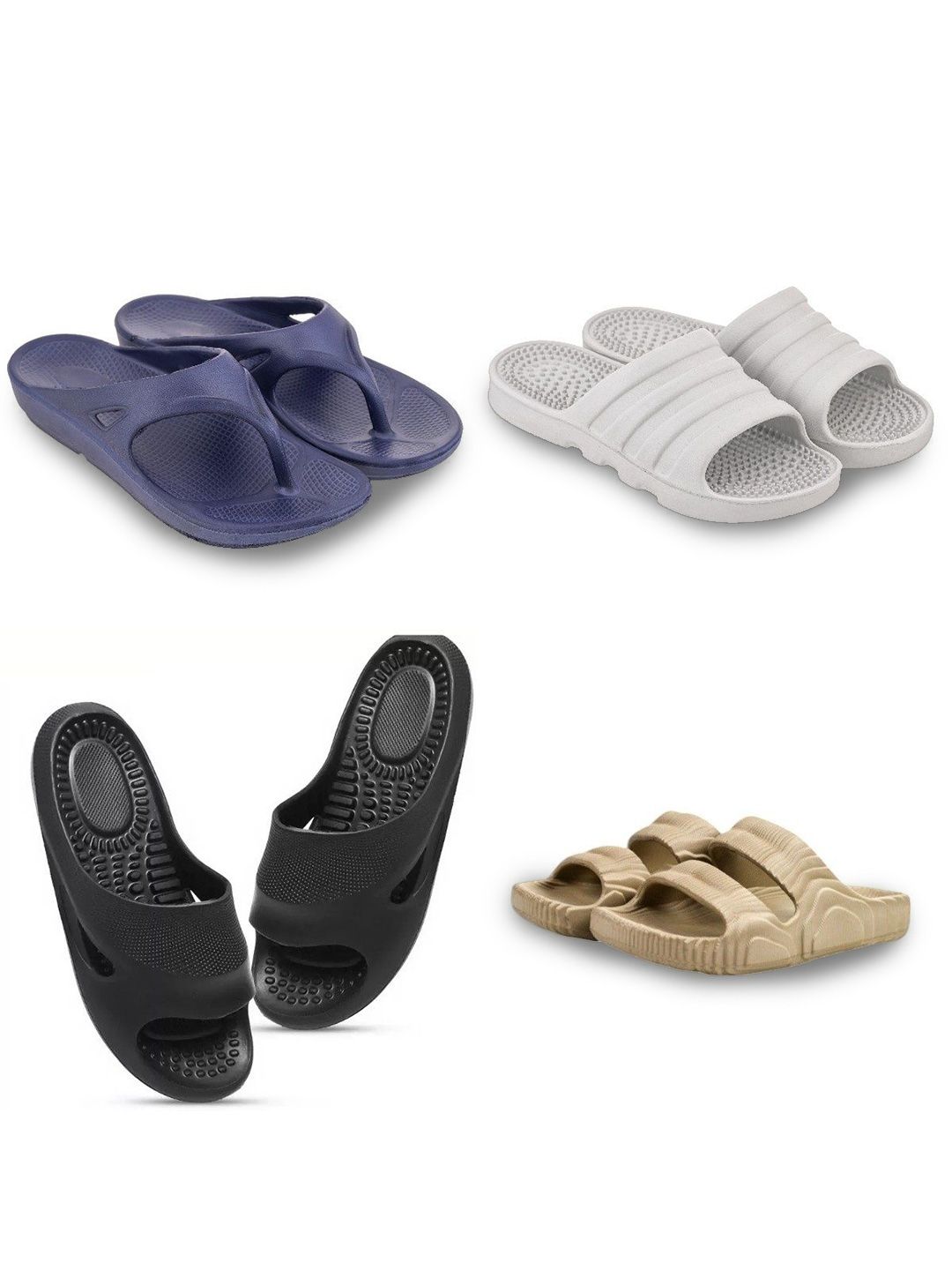 Feel alive Men Set of 4 Lightweight Flip Flops