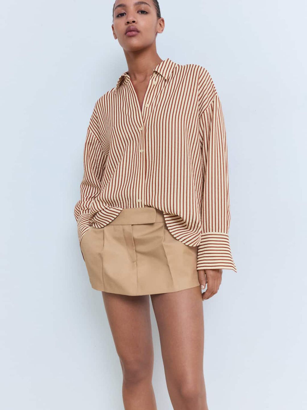 Striped High-Low Shirt