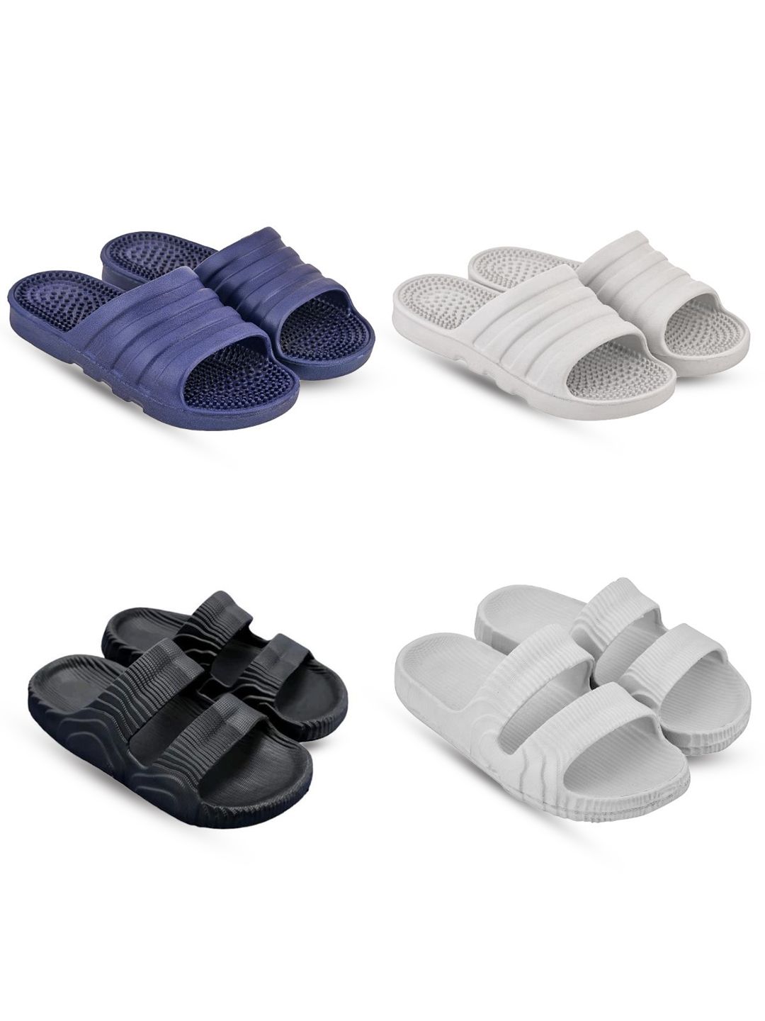 Feel alive Men Set Of 4 Ultra-Comfortable Lightweight Sliders