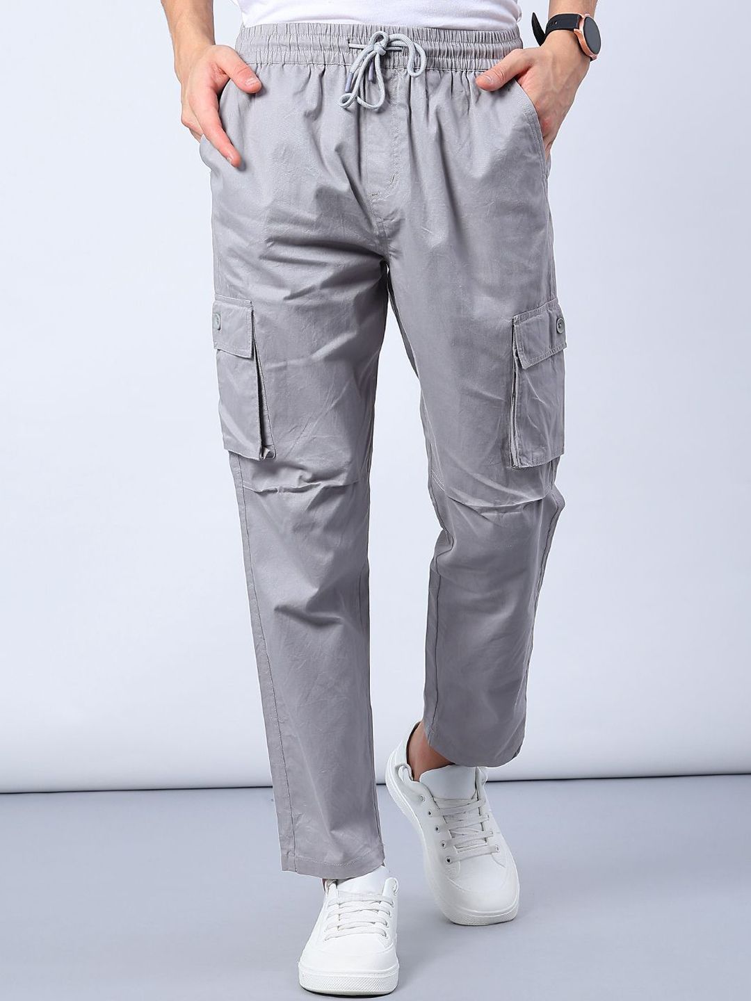 V-Mart Men Regular Fit Mid-Rise Cotton Cargos Trouser
