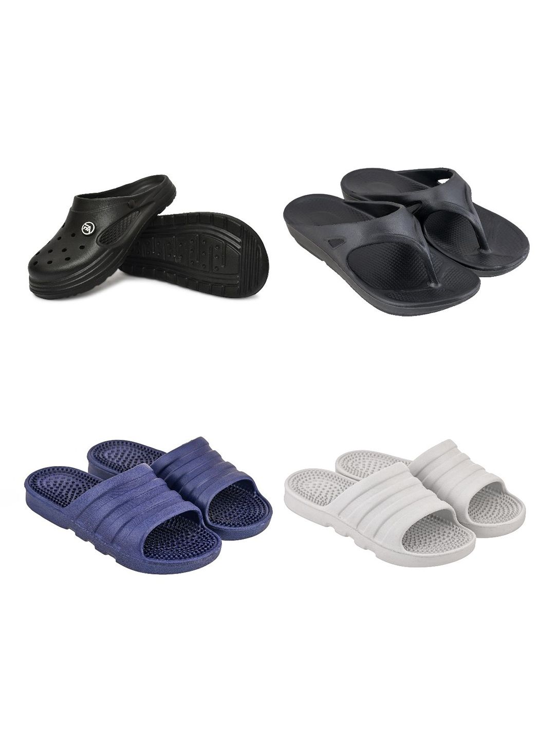 Feel alive Men Set of 4 Lightweight Flip Flops