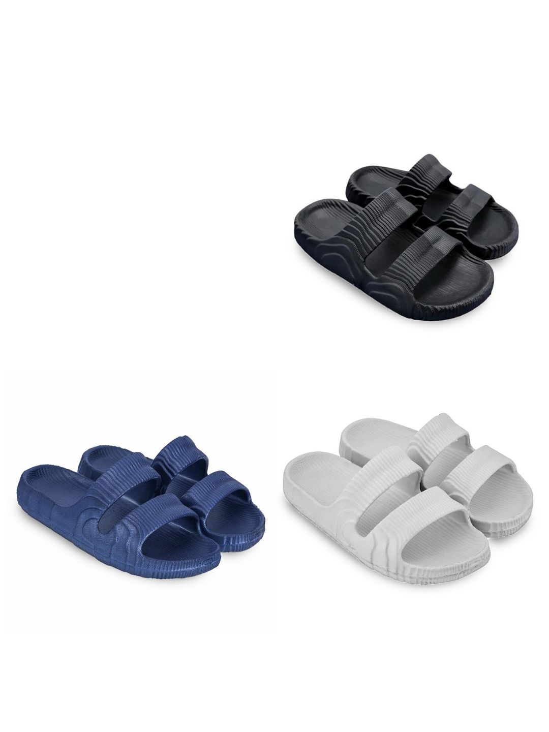 Feel alive Men Set Of 4 Self Design Clogs Flip Flops
