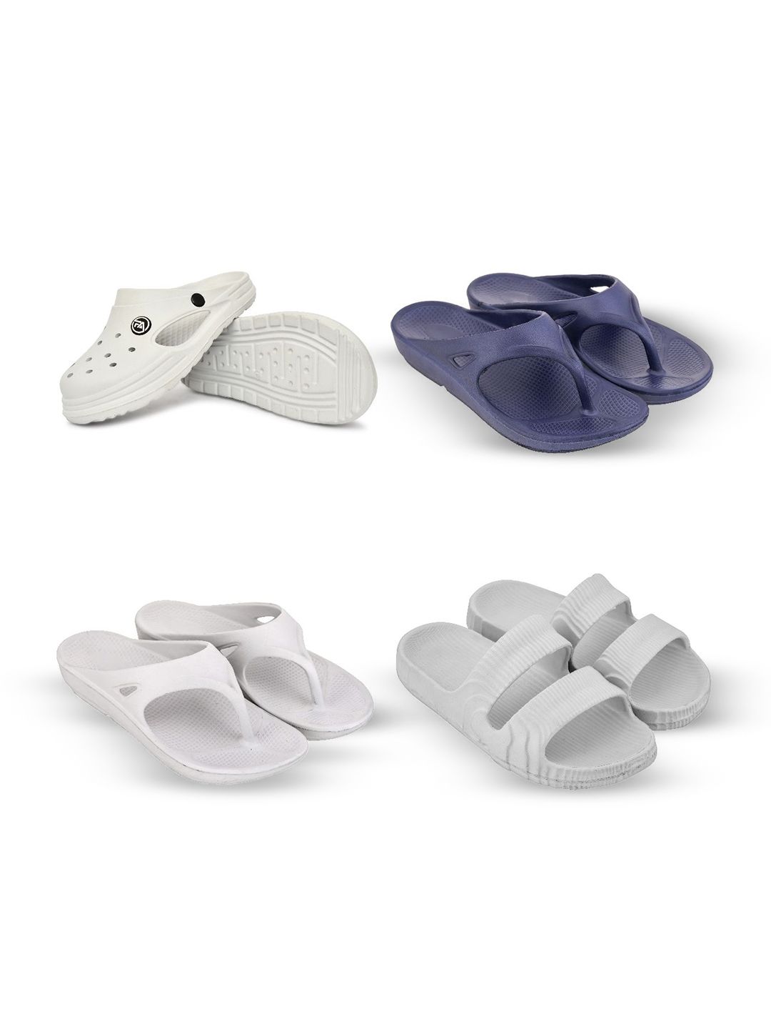 Feel alive Men Set of 4 Ultra-Comfortable Lightweight EVA Flip Flops