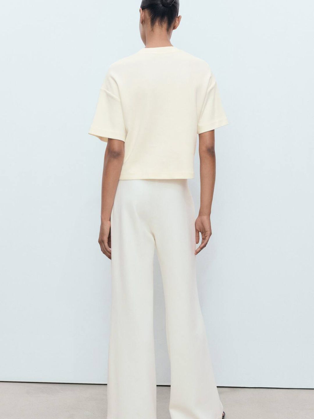 Drop-Shoulder Sleeves Crop Relaxed Fit T-shirt