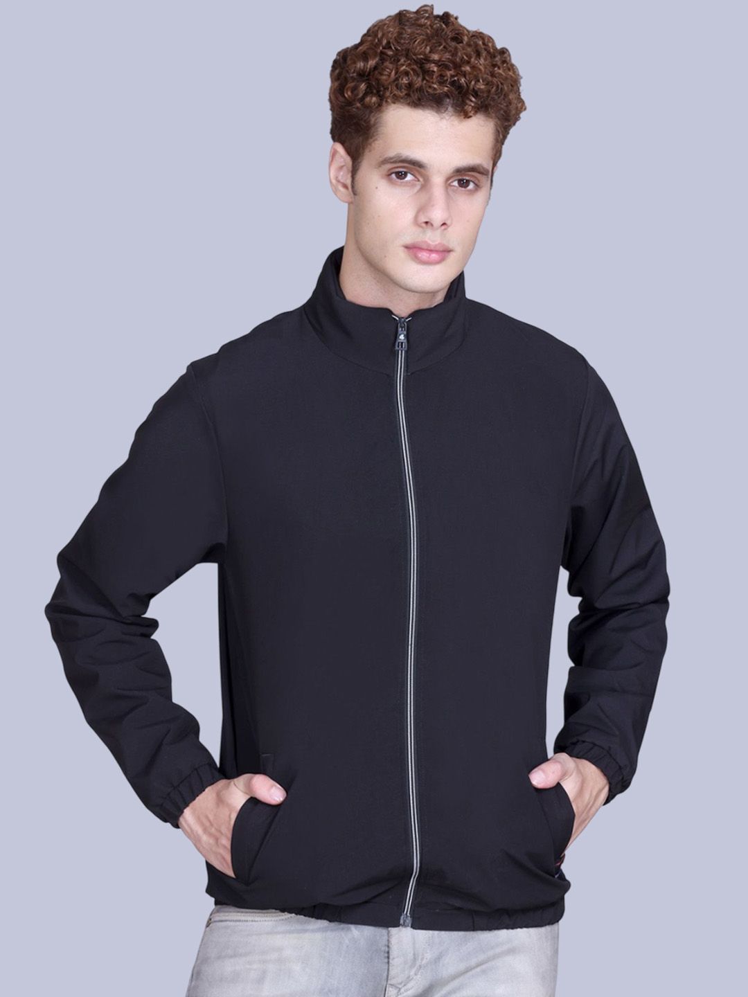 SANHOK Stand Collar Windcheater Bomber Jacket