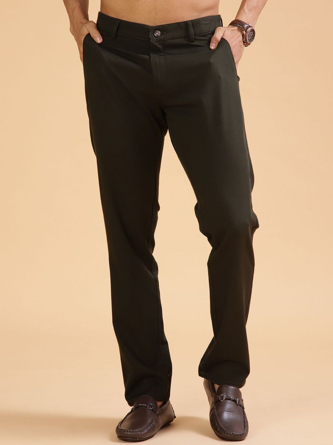 V-Mart Men Mid-Rise Cotton Chinos Trousers