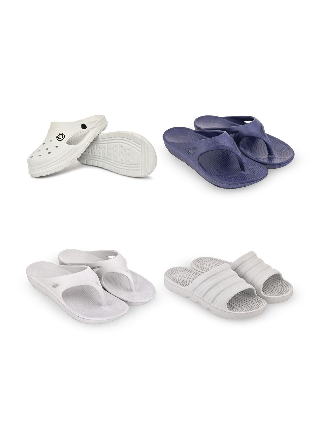 Feel alive Men Pack Of 4 Ultra-Comfortable Lightweight EVA Flip Flops